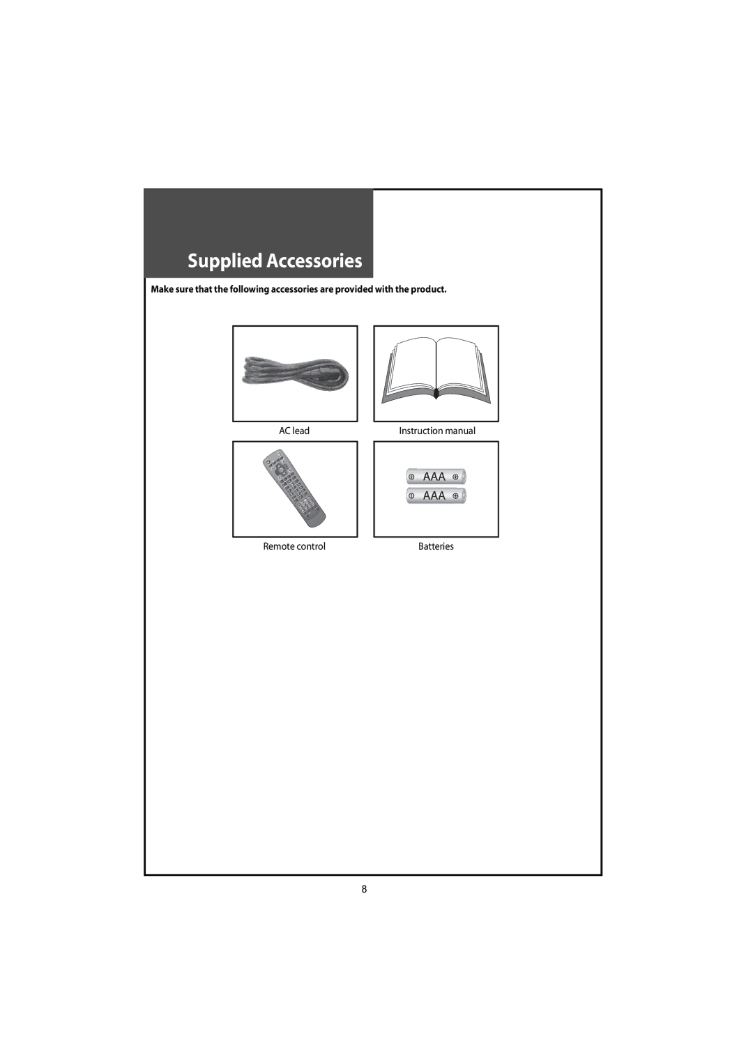 Daewoo DLT-42U1/G1FH, DLT-46U1FH, DLT-46U1HZ, DLT-42U1/G1HZ instruction manual Supplied Accessories 