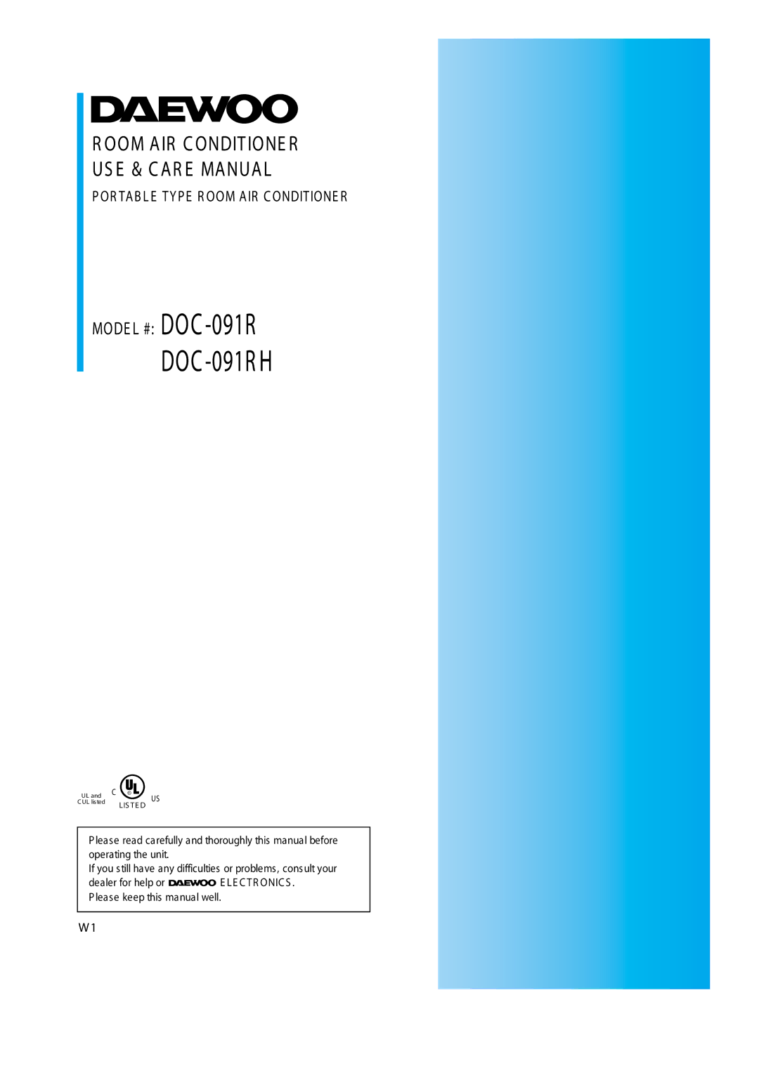 Daewoo DOC-091RH manual DOC -091R H 