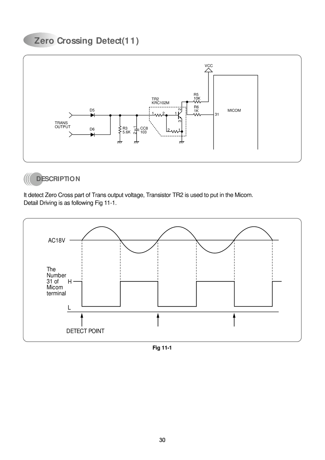 Daewoo DPB-280LH service manual Zero Crossing Detect11 