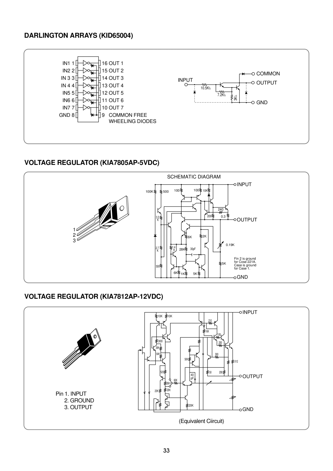 Daewoo DPB-280LH service manual Darlington Arrays KID65004 