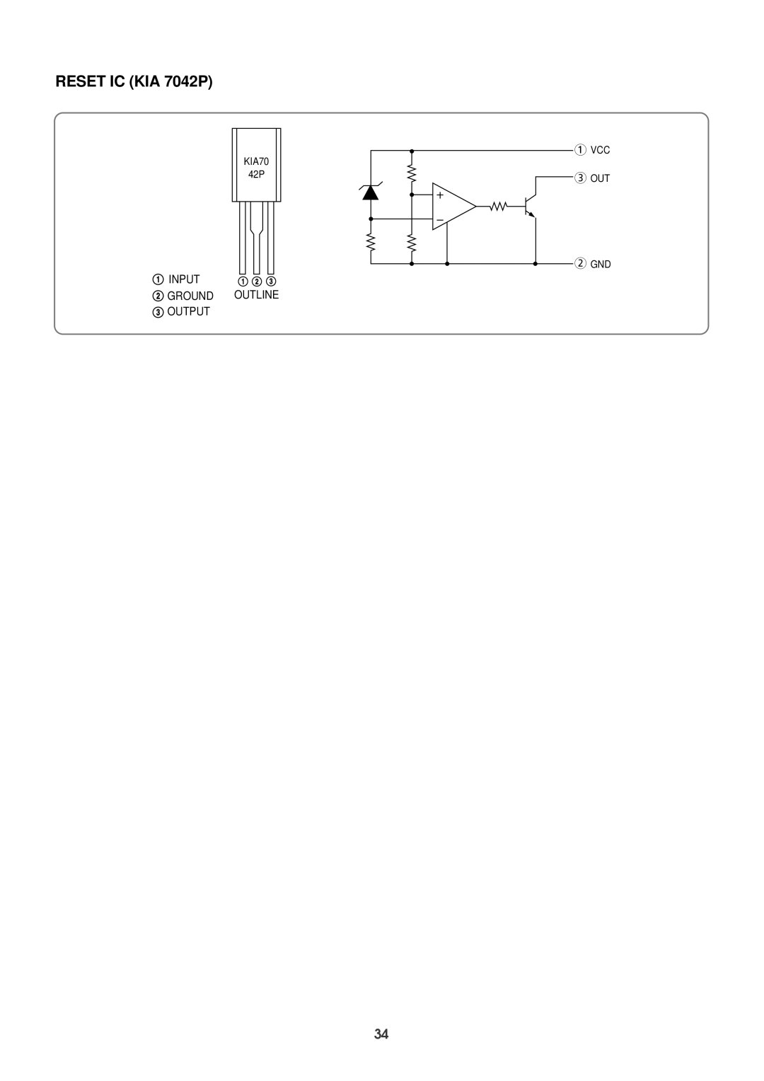 Daewoo DPB-280LH service manual Reset IC KIA 7042P 