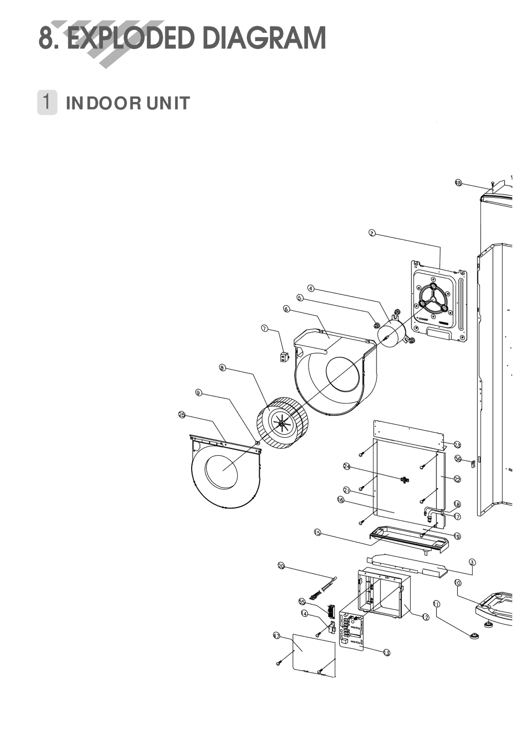 Daewoo DPB-280LH service manual Exploded Diagram, Indoor Unit 