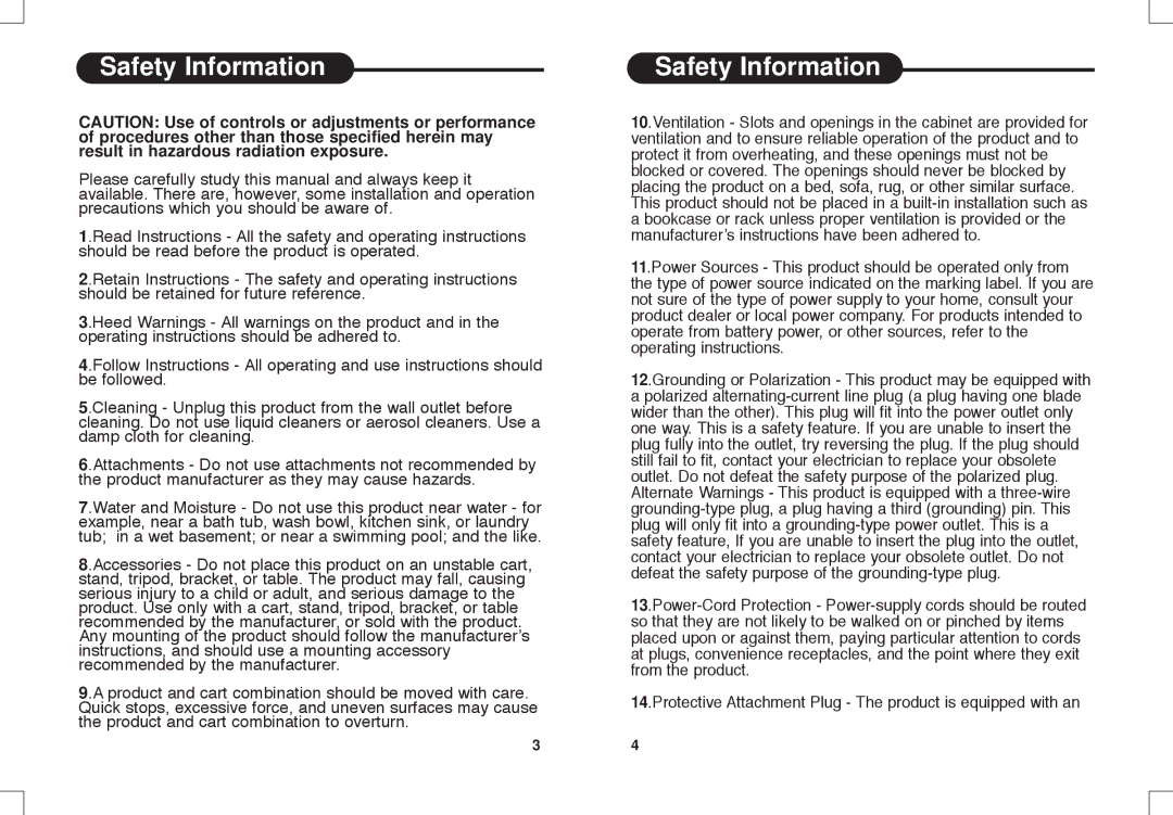 Daewoo DPC - 7400P manual Safety Information 