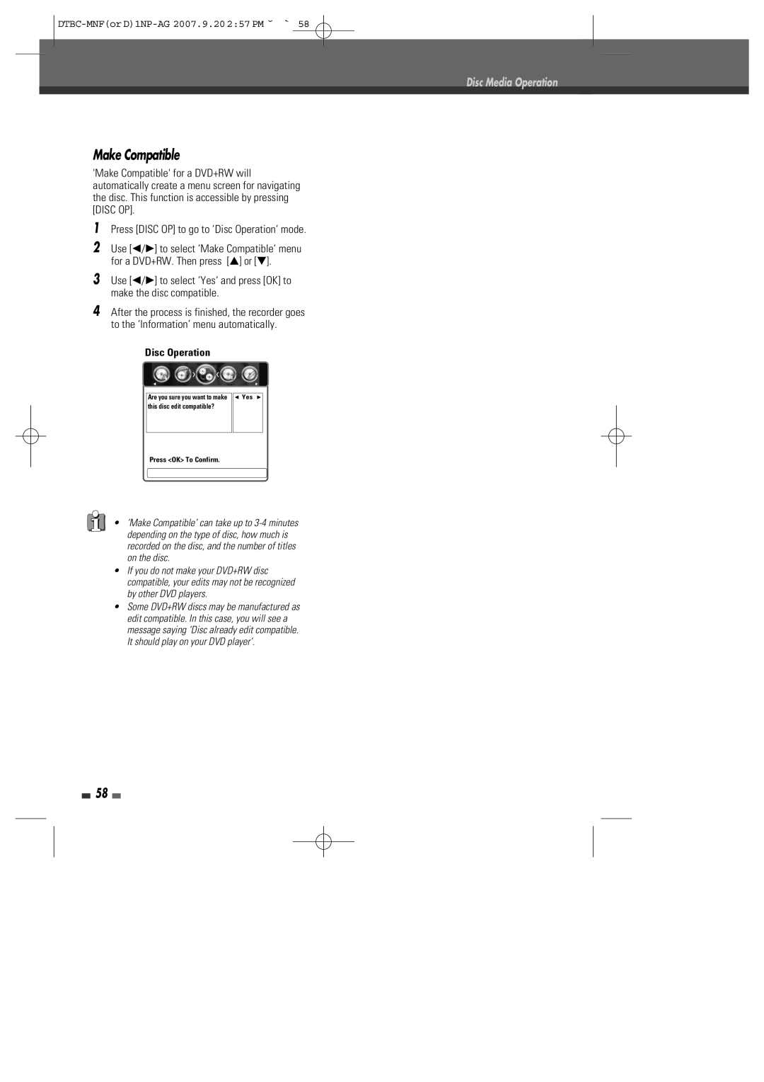 Daewoo DRVT-43, DRVT-40 instruction manual Make Compatible 