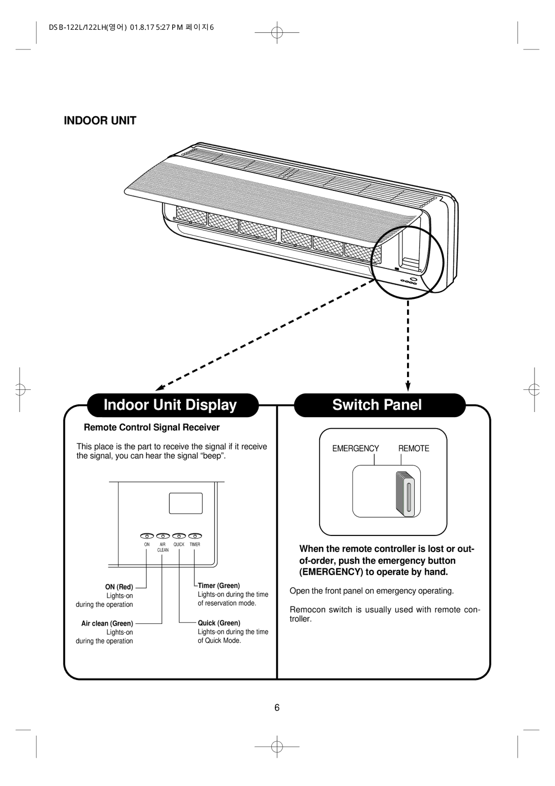 Daewoo DSB-122LH owner manual Indoor Unit Display 