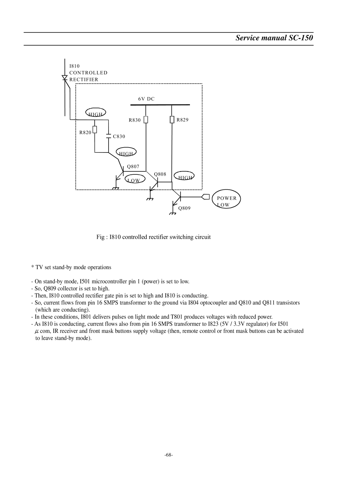 Daewoo DSC-3220E/3220L service manual Controlled Rectifier 6V DC High 