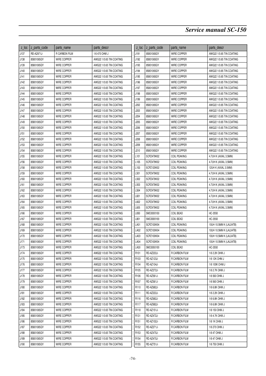 Daewoo DSC-3220E/3220L service manual Carbon Film 