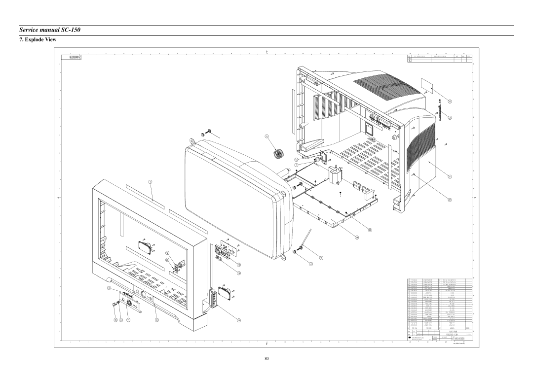 Daewoo DSC-3220E/3220L service manual Explode View 