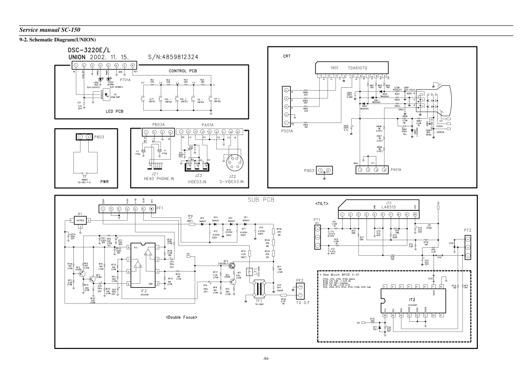 Daewoo DSC-3220E/3220L service manual Schematic DiagramUNION 