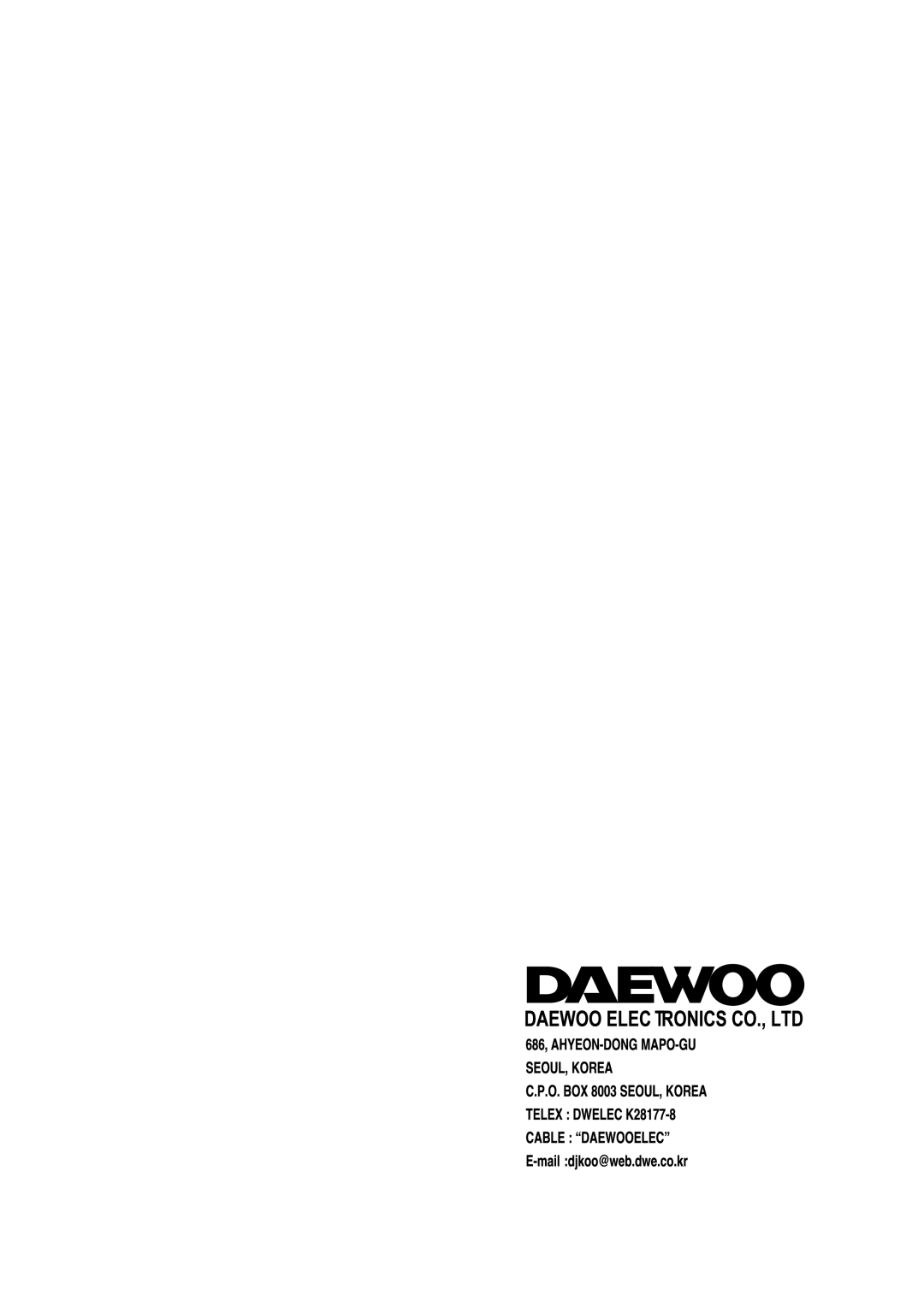 Daewoo DSC-3220E/3220L service manual 