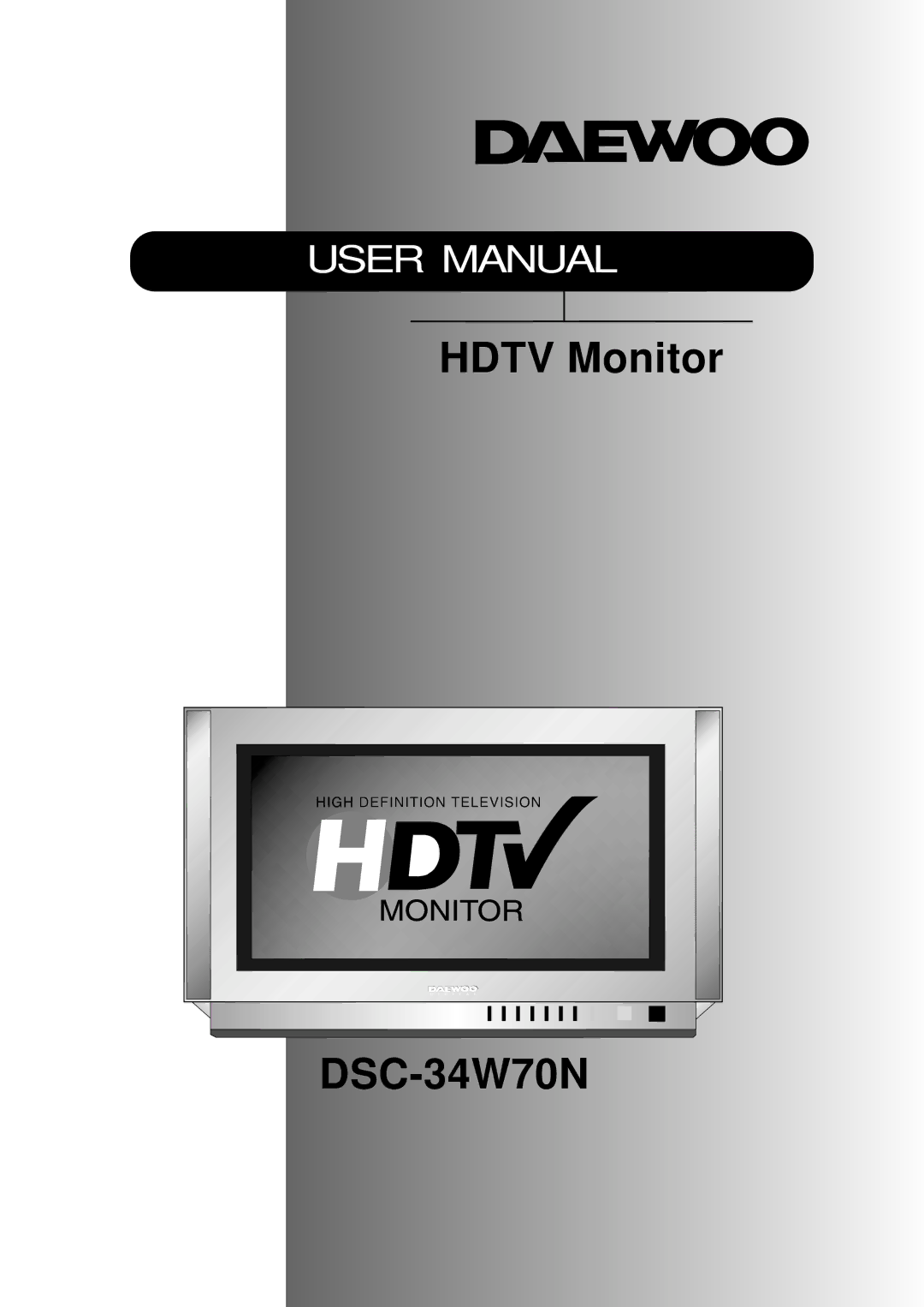 Daewoo user manual Hdtv Monitor DSC-34W70N 