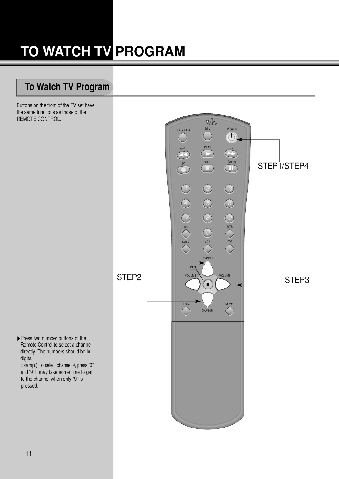 Daewoo DSC-34W70N user manual To Watch TV Program 