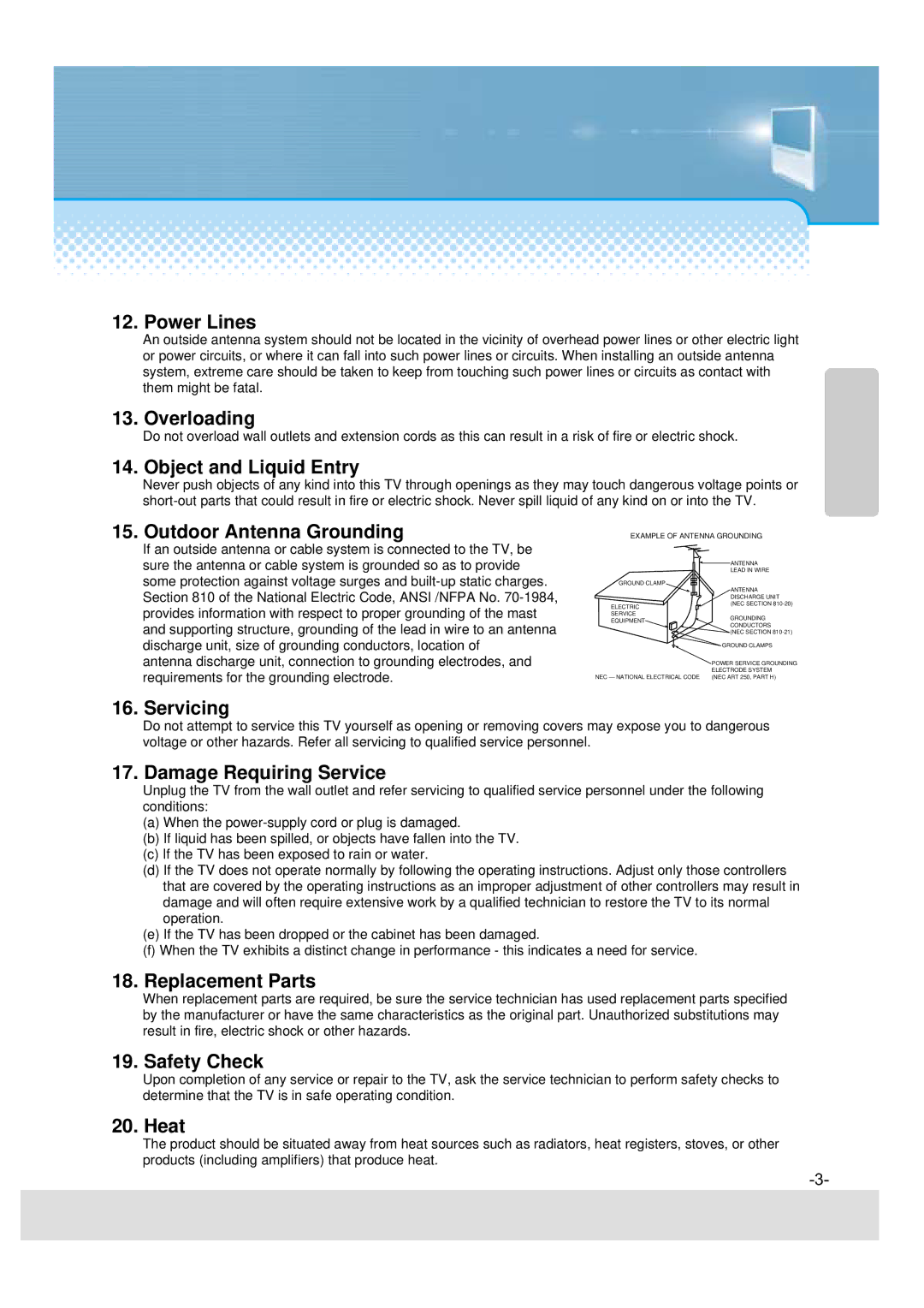 Daewoo DSJ-4710CRA, 5510CRA, 5520CRA, DSJ-4720CRA instruction manual Power Lines 