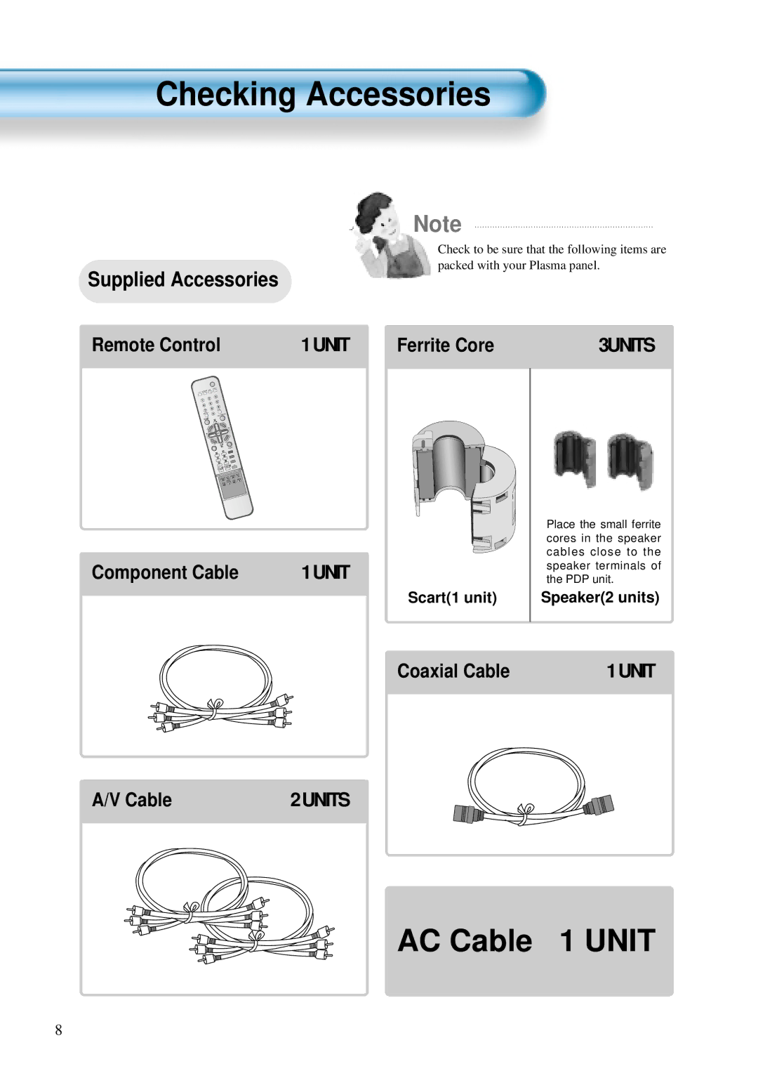 Daewoo DT- 4280NH user manual Checking Accessories 