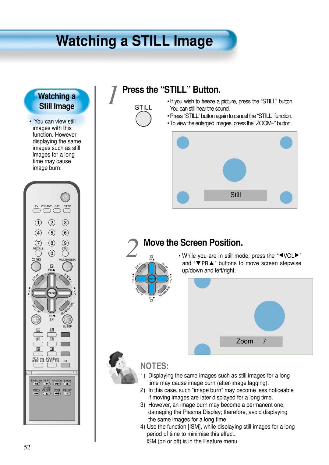 Daewoo DT-4280 NH, DT-4220 NH user manual Watching a Still Image, Press the Still Button 