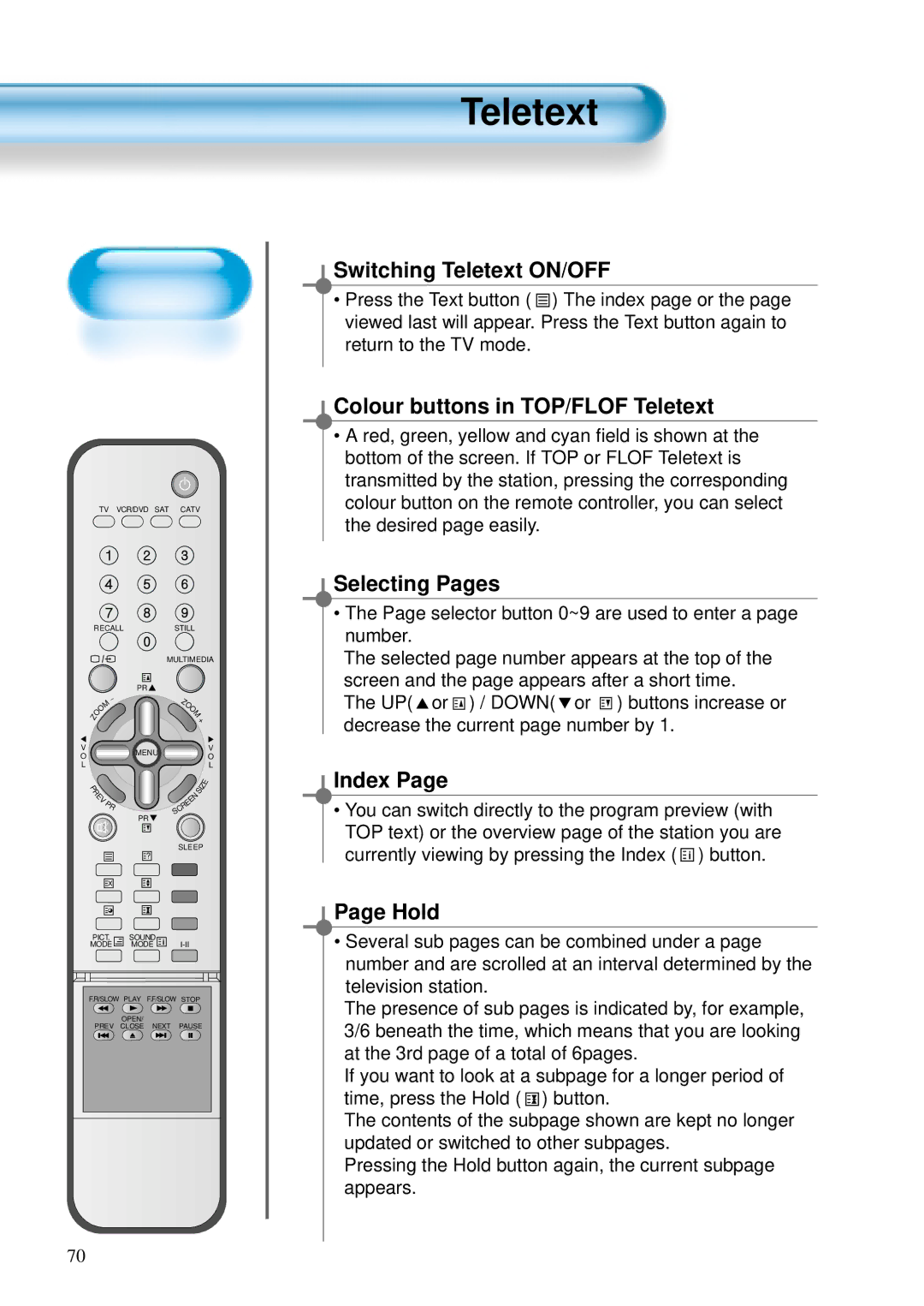 Daewoo DT-4280 NH, DT-4220 NH user manual Teletext 