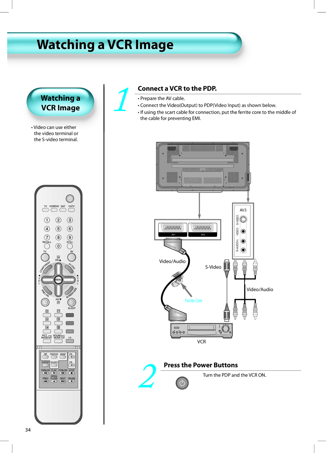 Daewoo DT-42A1 user manual Watching a VCR Image 