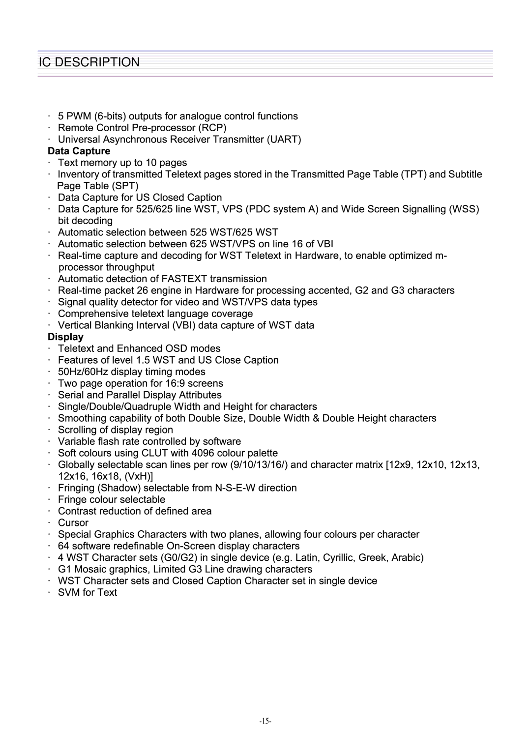 Daewoo DTH-21S8, DTH-21S7 service manual IC Description 