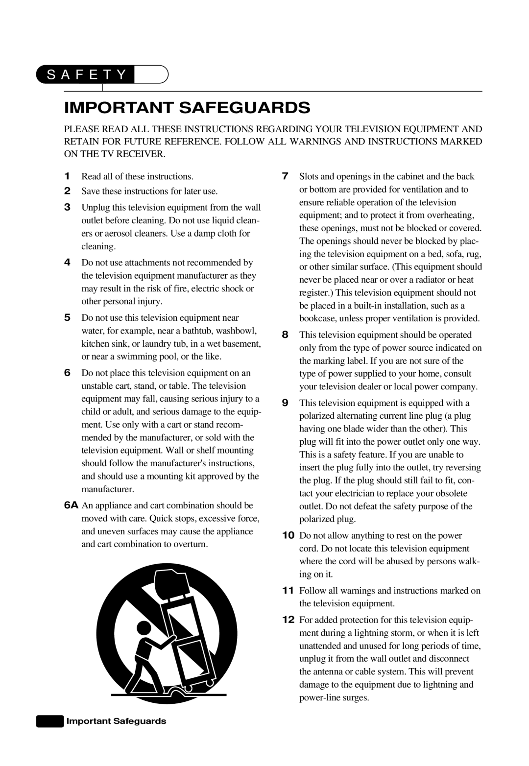 Daewoo DTQ 20U6SC instruction manual Important Safeguards 