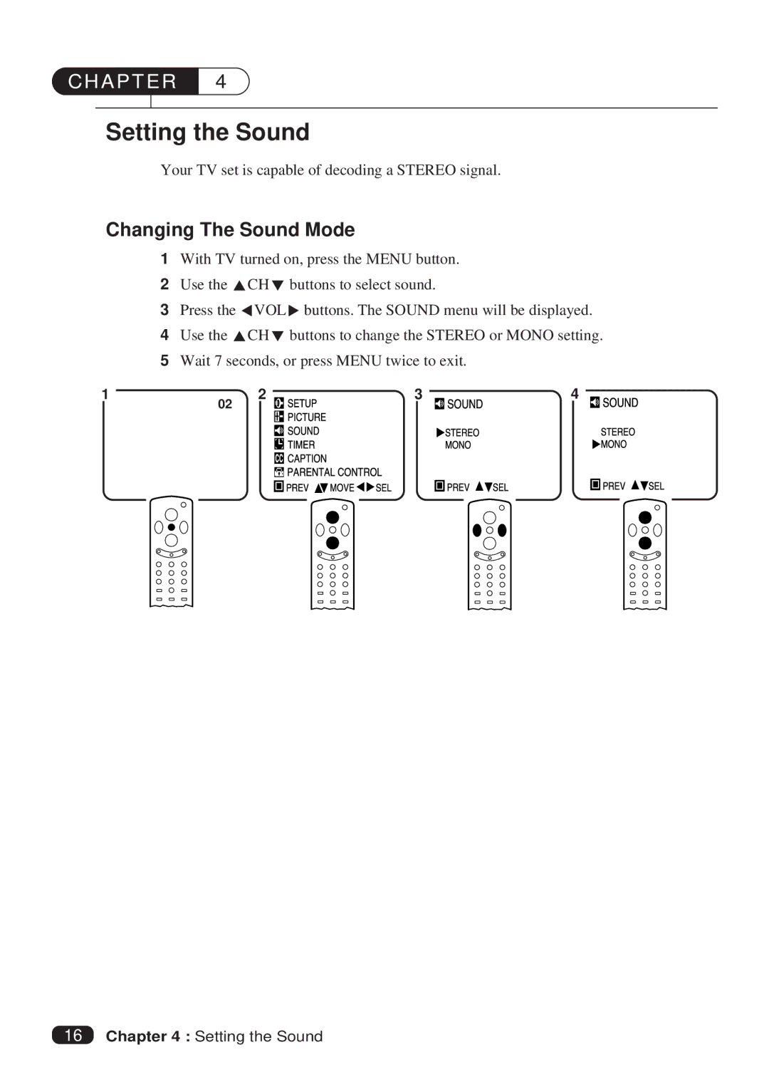 Daewoo DTQ 27S2FCV, DTQ 25S2FCV instruction manual Setting the Sound, Changing The Sound Mode 