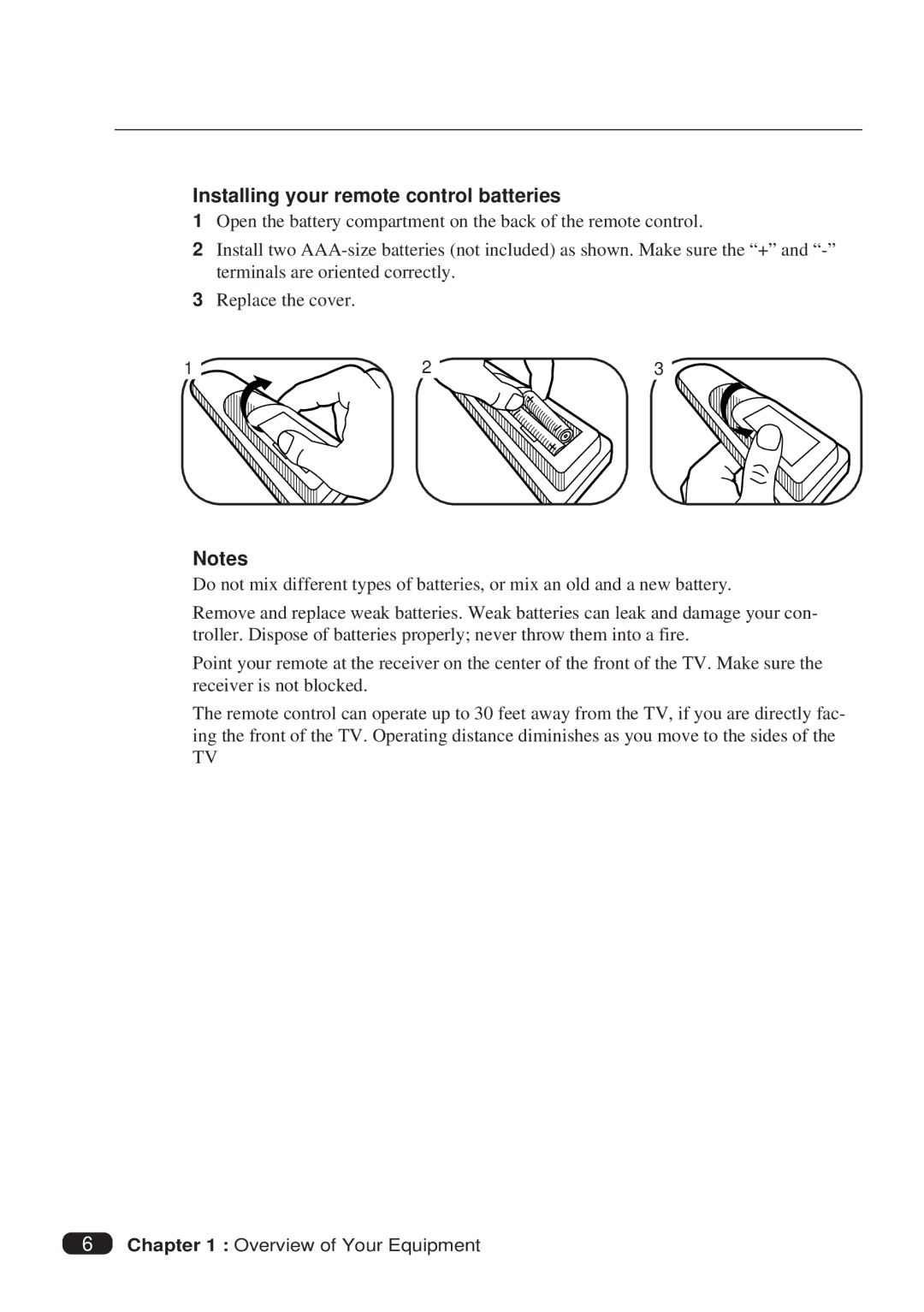 Daewoo DTQ 27S2FCV, DTQ 25S2FCV instruction manual Installing your remote control batteries 