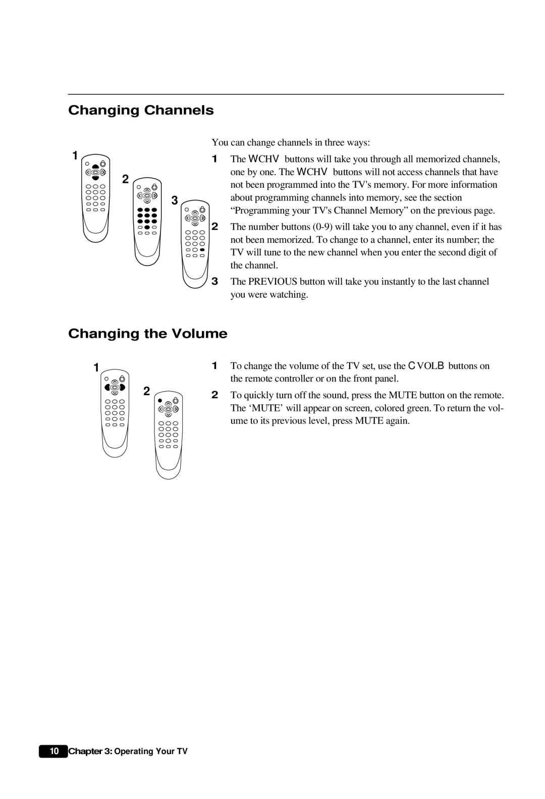 Daewoo DTQ 27S3FC, DTQ 27S4FC, DTQ 25S3FC instruction manual Changing Channels, Changing the Volume 