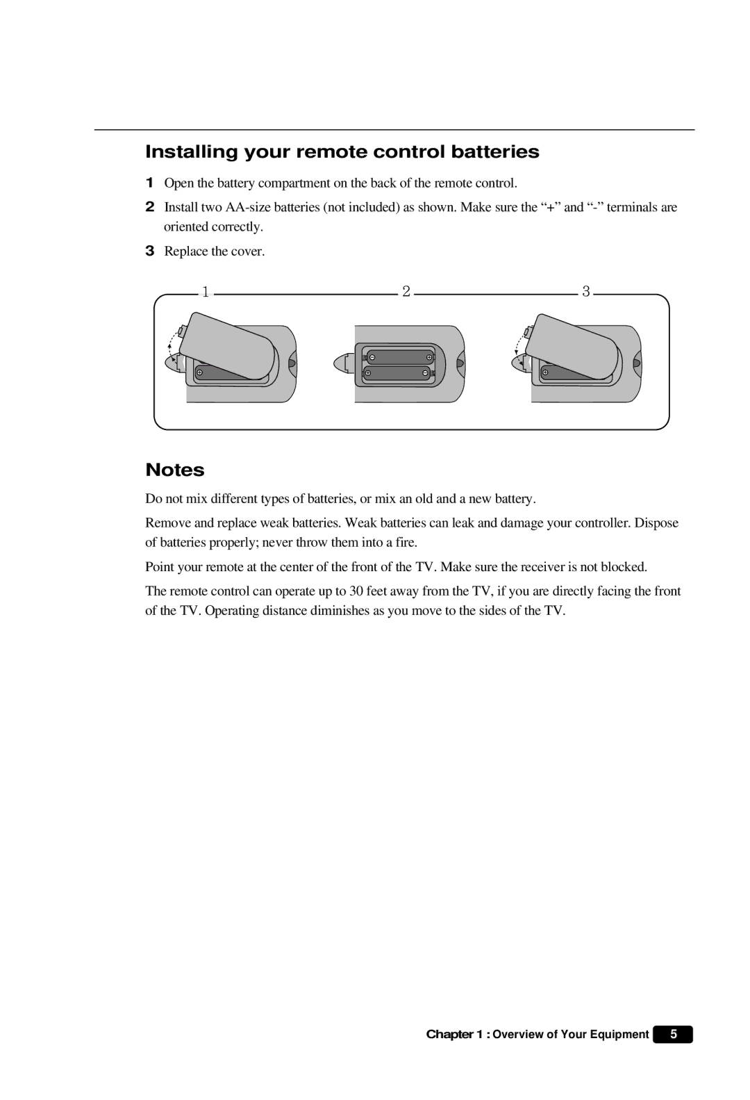 Daewoo DTQ 27S3FC, DTQ 27S4FC, DTQ 25S3FC instruction manual Installing your remote control batteries 