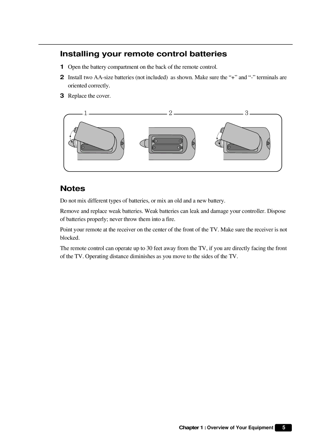 Daewoo DTQ 27S5FC, DTQ 25S5FC instruction manual Installing your remote control batteries 