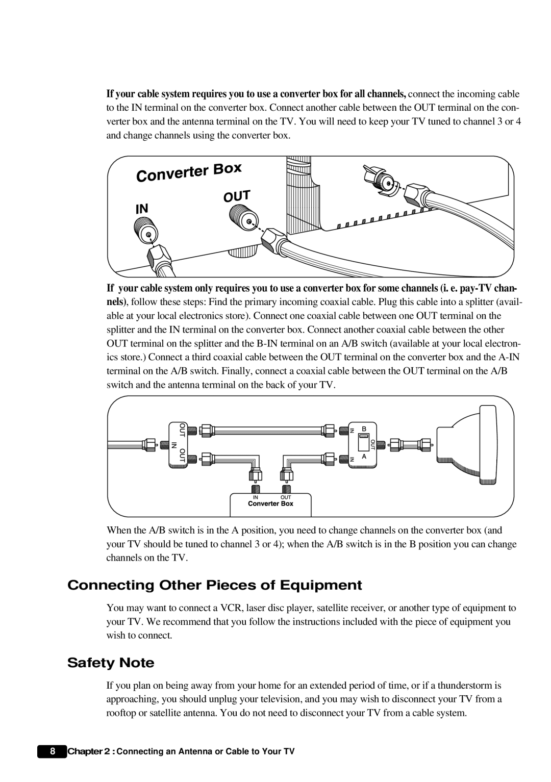 Daewoo DTQ 25S5FC, DTQ 27S5FC instruction manual Connecting Other Pieces of Equipment, Safety Note 