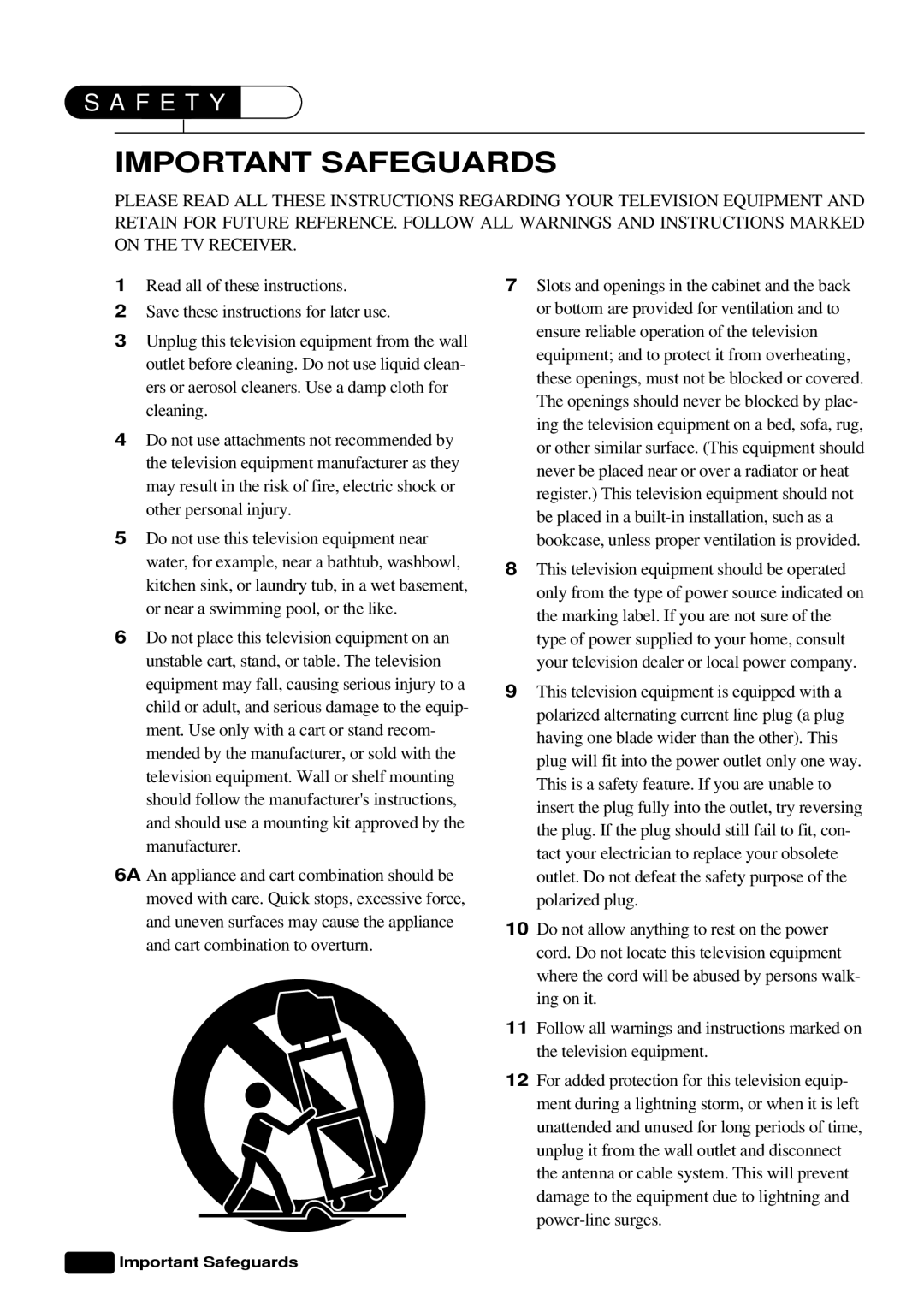 Daewoo DTQ 25S5FC, DTQ 27S5FC instruction manual Important Safeguards 