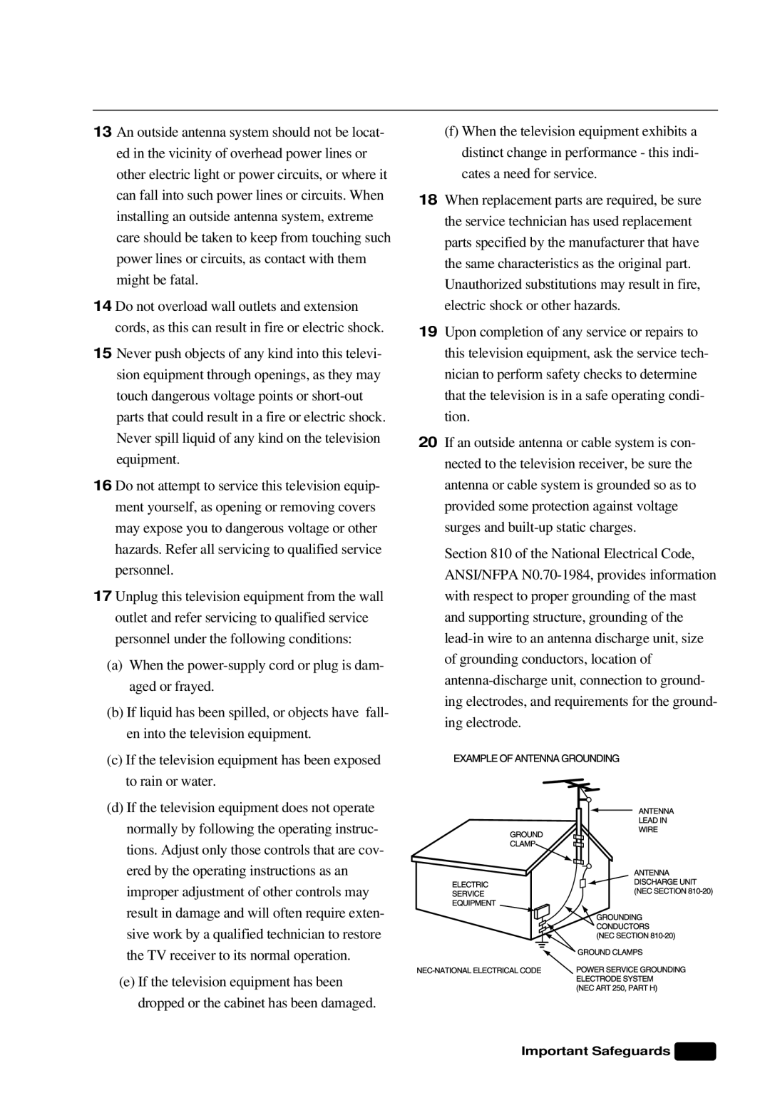 Daewoo DTQ 27S5FC, DTQ 25S5FC instruction manual Important Safeguards 