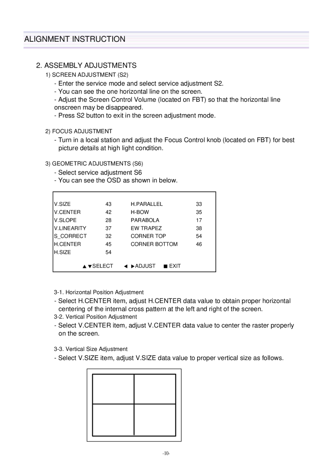 Daewoo CN-400FN DTQ-29U1SCV DTQ-29U1SSFV DTQ-29U1SCSV, DTQ-29U4SCV, DTQ-29U5SSFV, CN-401FN service manual Assembly Adjustments 