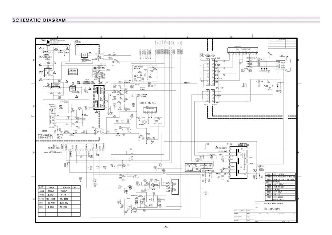 Daewoo DTQ-29U4SCV, DTQ-29U5SSFV, CN-401FN, CN-400FN DTQ-29U1SCV DTQ-29U1SSFV DTQ-29U1SCSV service manual 