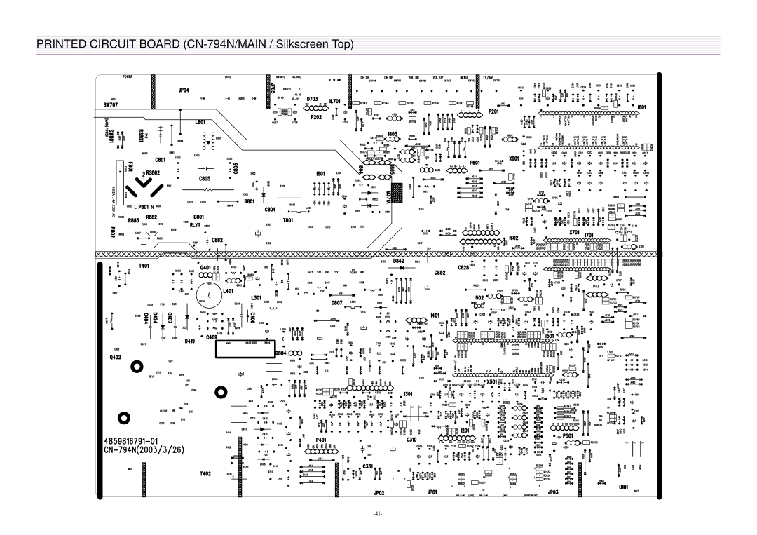 Daewoo DTQ-29U5SC/SSP, DTQ-29U1SC/SSP service manual Printed Circuit Board CN-794N/MAIN / Silkscreen Top 