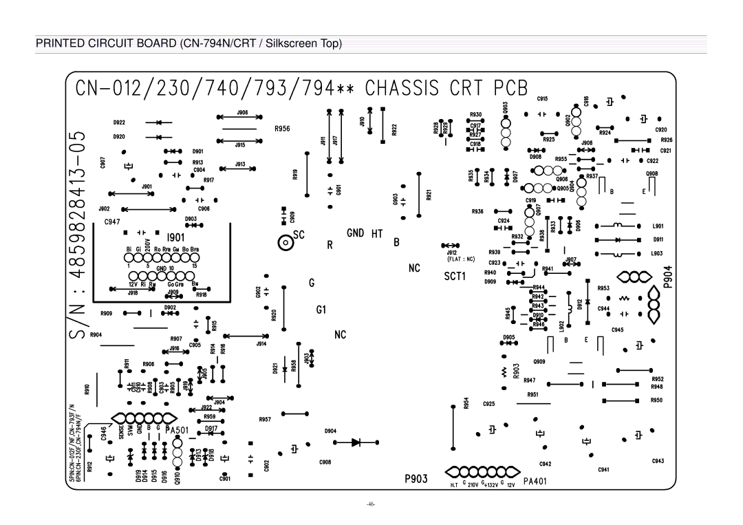 Daewoo DTQ-29U1SC/SSP, DTQ-29U5SC/SSP service manual Printed Circuit Board CN-794N/CRT / Silkscreen Top 