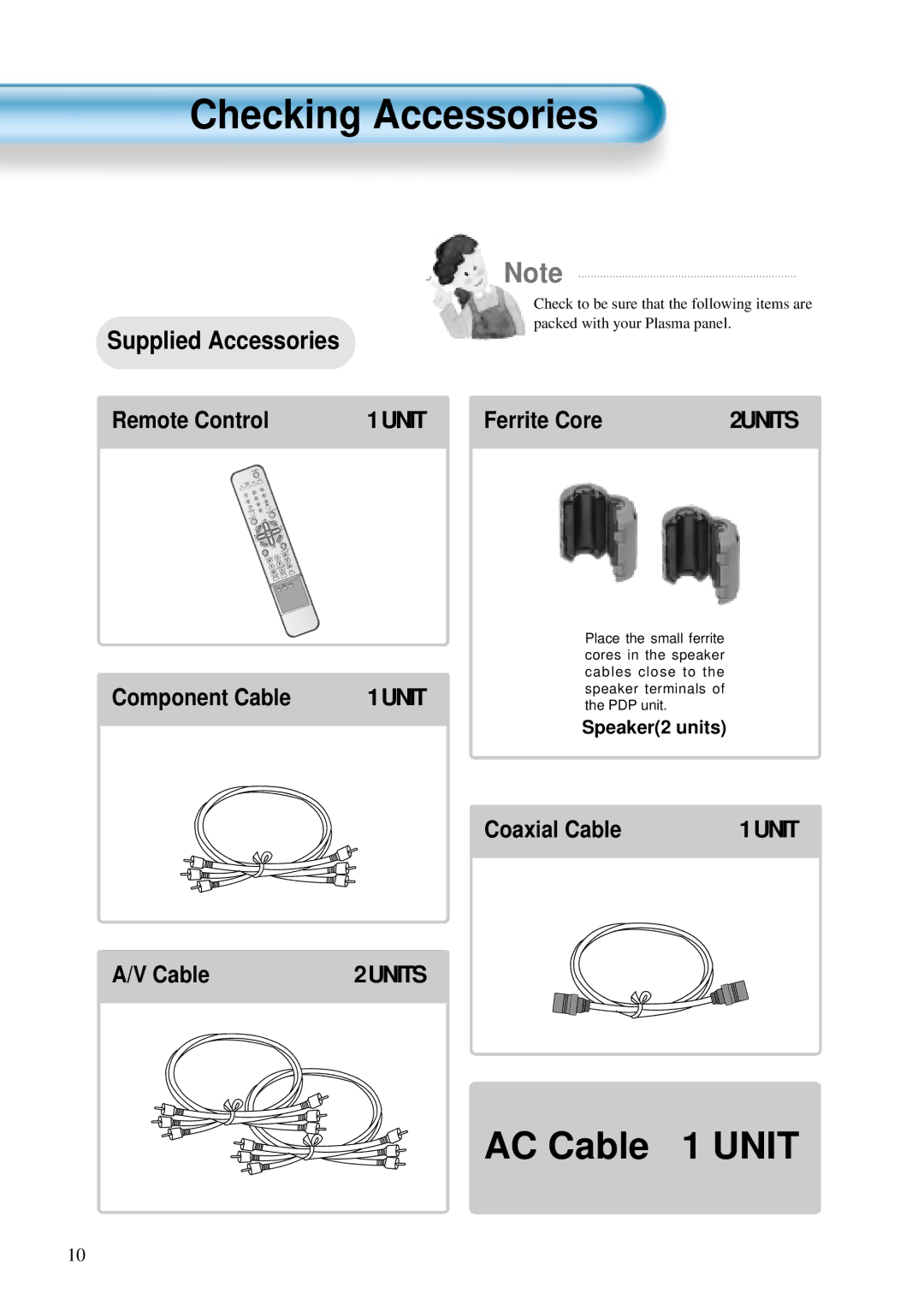 Daewoo DTS - 42 user manual Checking Accessories 