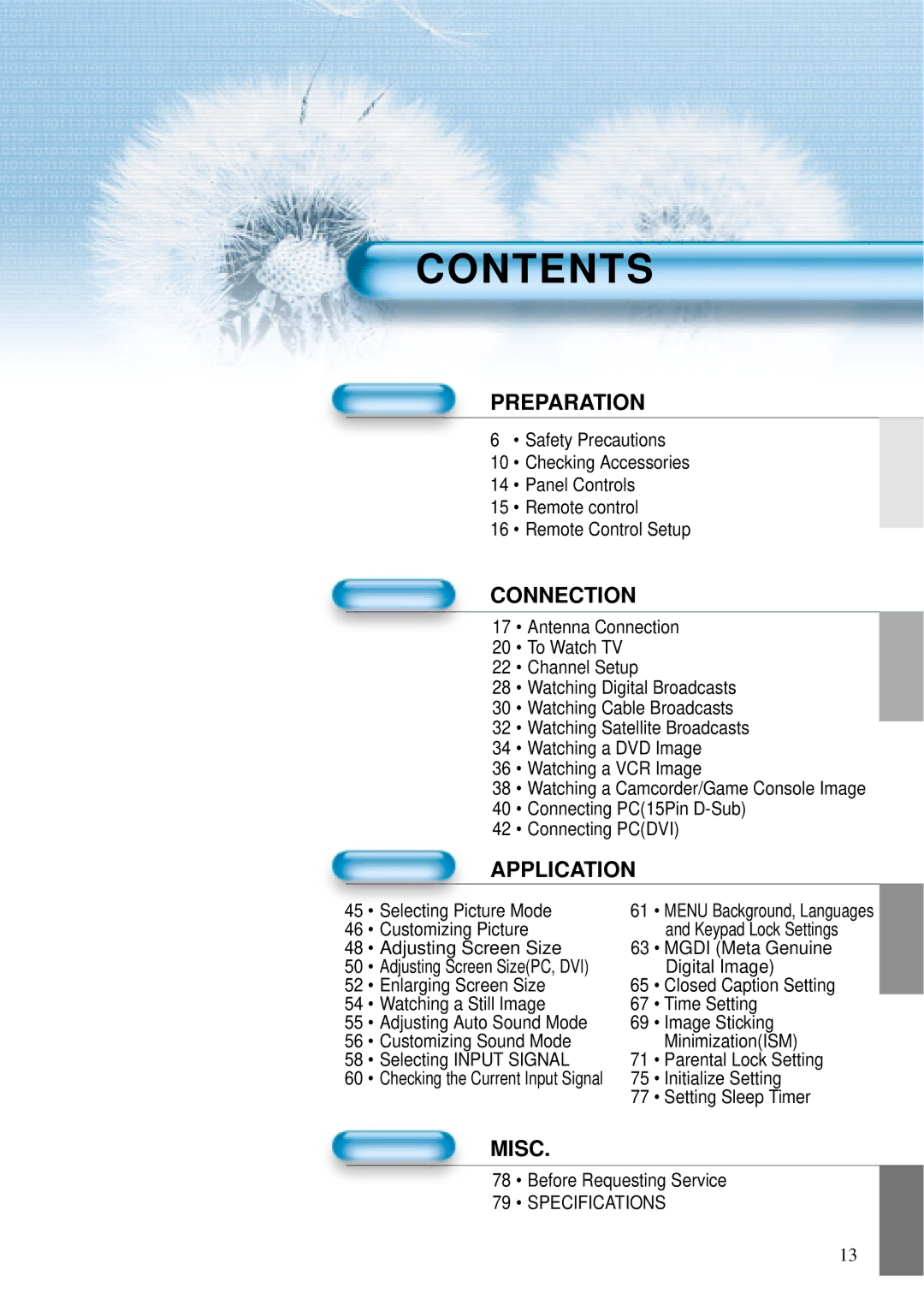 Daewoo DTS - 42 user manual Contents 