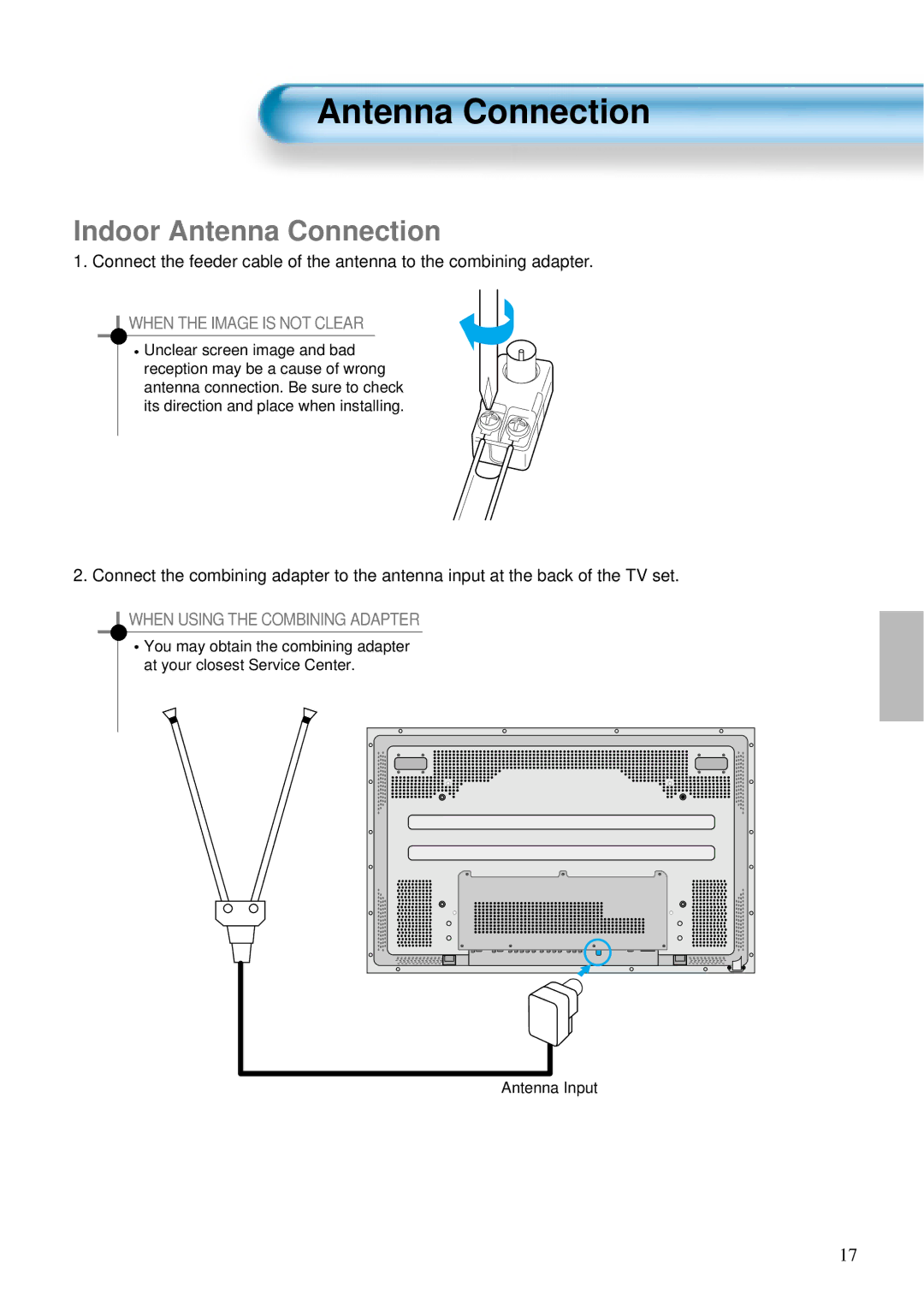 Daewoo DTS - 42 user manual Antenna Connection 