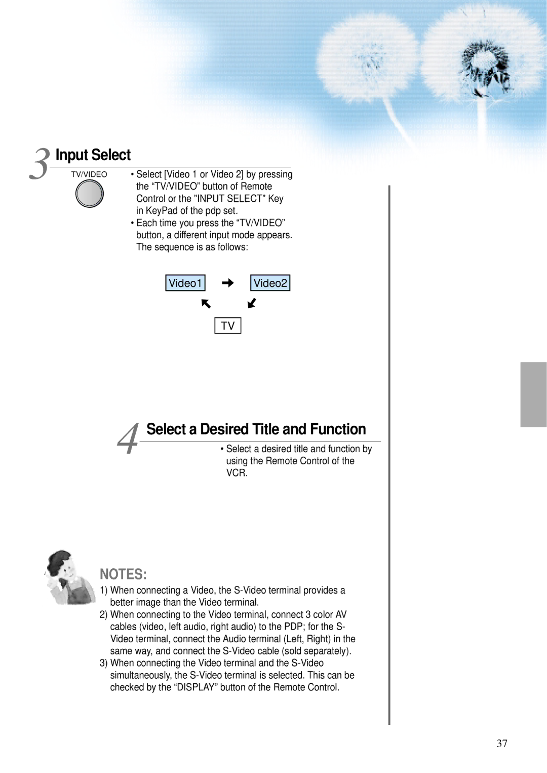 Daewoo DTS - 42 user manual Input Select 