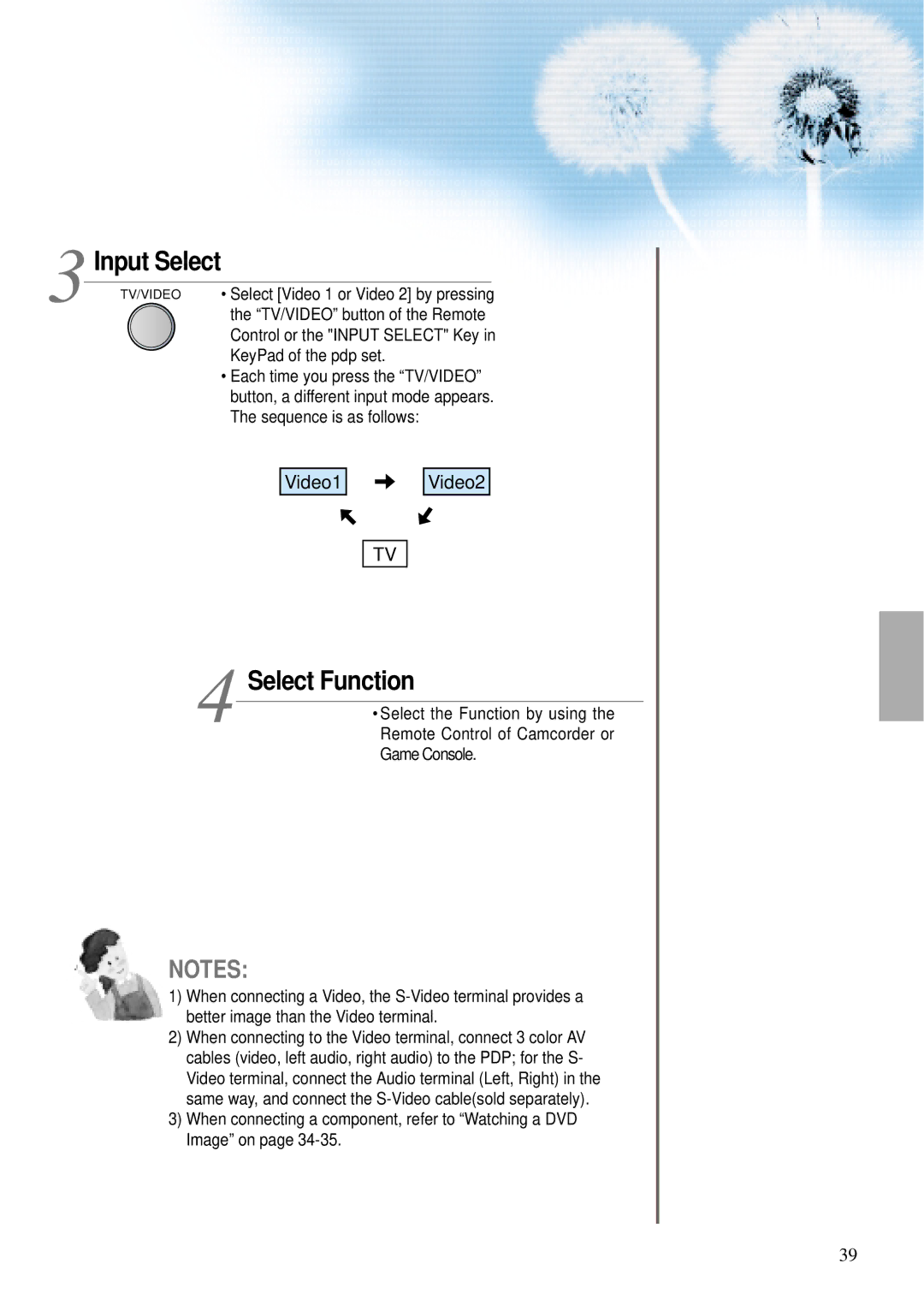 Daewoo DTS - 42 user manual Select Function 