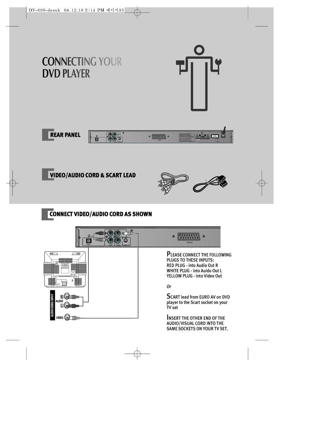 Daewoo DV-600 instruction manual Connecting Your, Rear Panel 