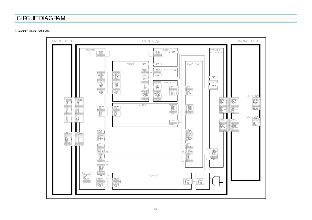 Daewoo DV-K580NZ-T service manual Circuit Diagram, Connection Diagram 