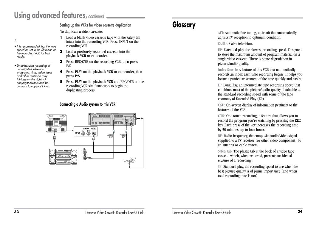 Daewoo DV-T5DN, DV-T3DN manual Glossary 