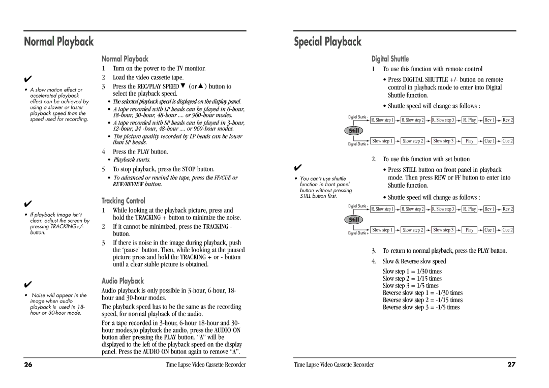 Daewoo DV3K683DZ-SD manual Normal Playback, Special Playback 