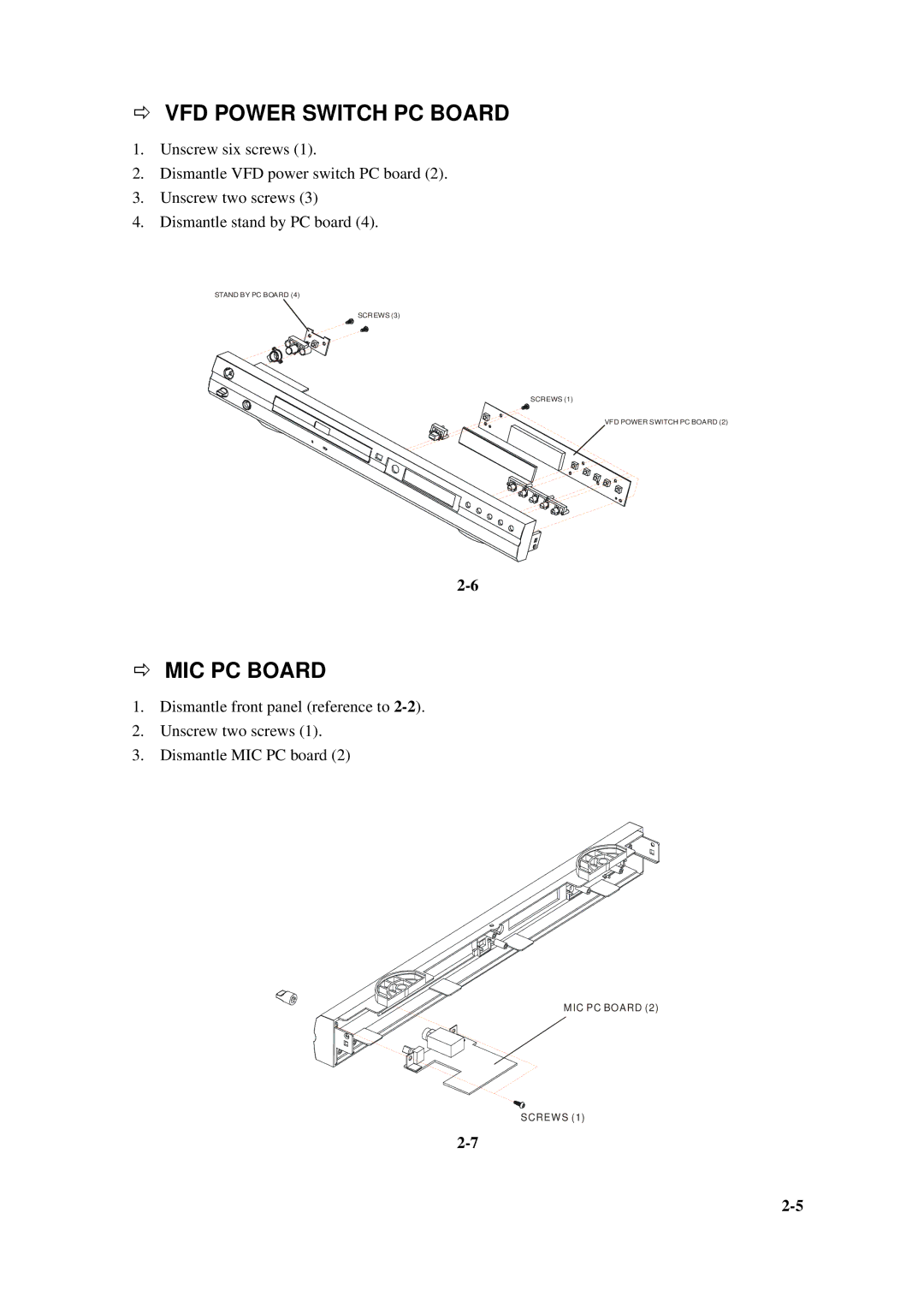 Daewoo DVG - 8400N, DVG - 5300N service manual VFD Power Switch PC Board 