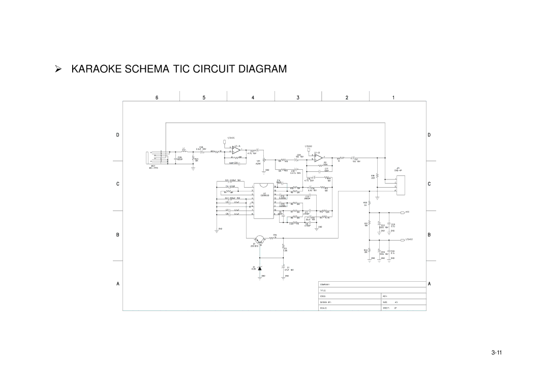 Daewoo DVG - 5300N, DVG - 8400N service manual Karaoke Schematic Circuit Diagram 