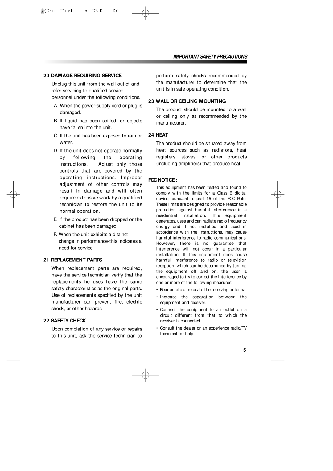 Daewoo DVN-8100N owner manual Damage Requiring Service, Replacement Parts, Safety Check, Wall or Ceiling Mounting, Heat 