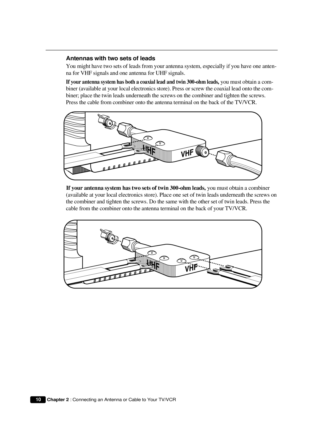 Daewoo DVQ 14H1FC instruction manual Antennas with two sets of leads 