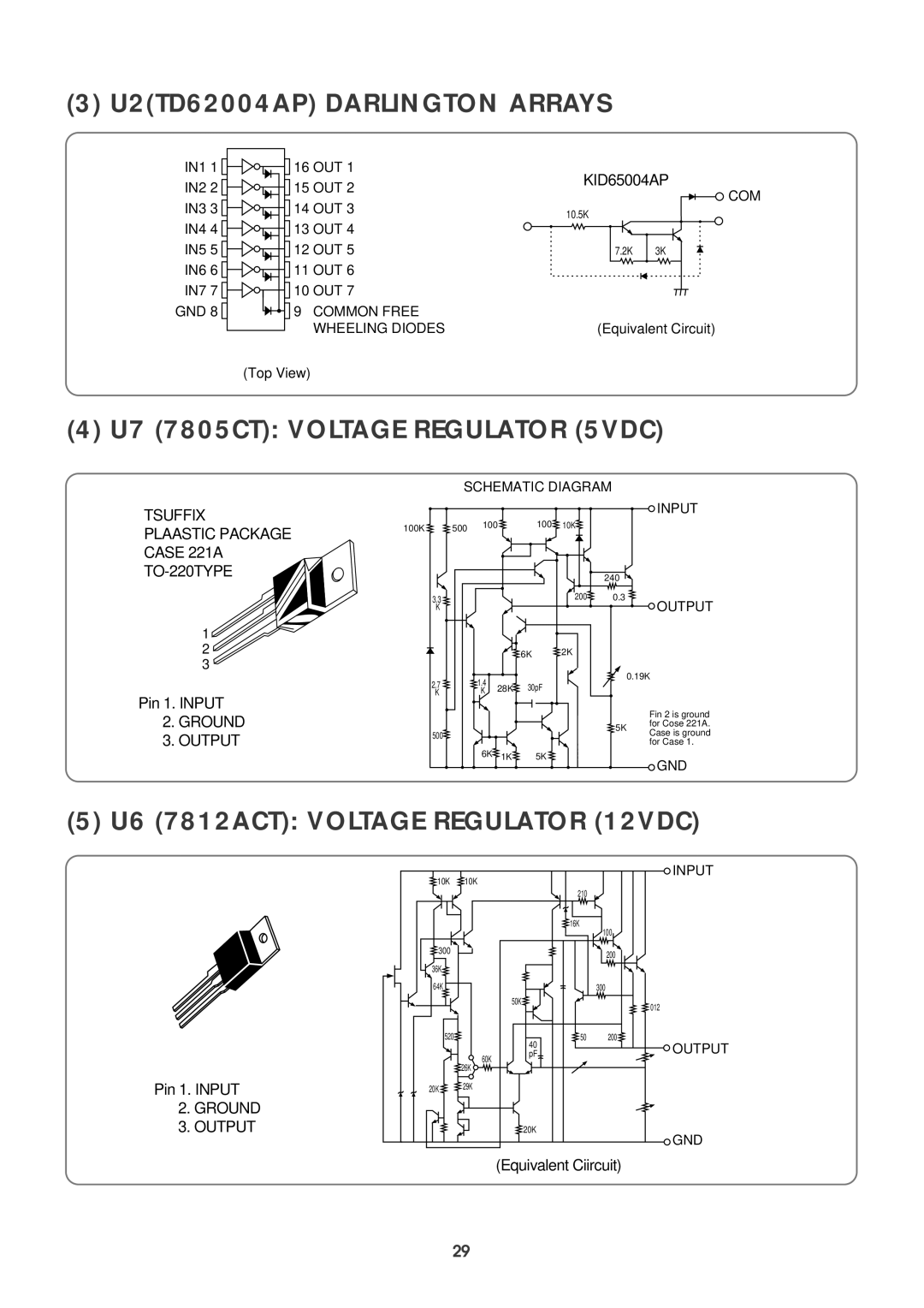 Daewoo DWC-121R service manual U2TD62004AP Darlington Arrays 