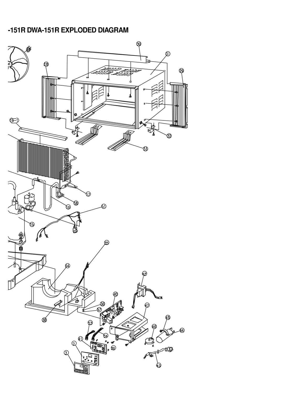 Daewoo DWC-121R service manual 151R DWA-151R Exploded Diagram 